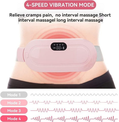 Cramp Relief Belt – Portable Menstrual Heating Pad | 3 Heat Levels & 4 Massage Modes | Electric Heating Belt for Women & Girls